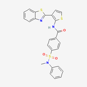 molecular formula C25H19N3O3S3 B14134886 N-(3-(benzo[d]thiazol-2-yl)thiophen-2-yl)-4-(N-methyl-N-phenylsulfamoyl)benzamide 