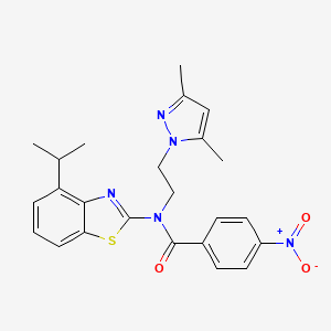 molecular formula C24H25N5O3S B14134922 N-(2-(3,5-dimethyl-1H-pyrazol-1-yl)ethyl)-N-(4-isopropylbenzo[d]thiazol-2-yl)-4-nitrobenzamide CAS No. 1172348-31-0