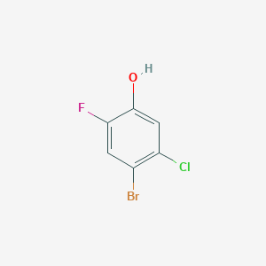 molecular formula C6H3BrClFO B1413504 4-Bromo-5-chloro-2-fluorophenol CAS No. 1805518-69-7