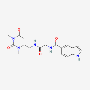 molecular formula C18H19N5O4 B14135061 N-(2-(((1,3-dimethyl-2,6-dioxo-1,2,3,6-tetrahydropyrimidin-4-yl)methyl)amino)-2-oxoethyl)-1H-indole-5-carboxamide CAS No. 919747-27-6