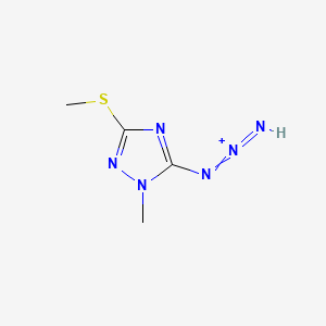 molecular formula C4H7N6S+ B14135144 Imino-[(2-methyl-5-methylsulfanyl-1,2,4-triazol-3-yl)imino]azanium CAS No. 51108-42-0