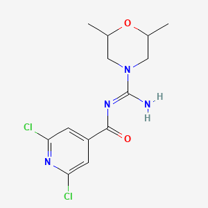 molecular formula C13H16Cl2N4O2 B14135207 4-Pyridinecarboxamide, 2,6-dichloro-N-[(2,6-dimethyl-4-morpholinyl)iminomethyl]- CAS No. 649699-71-8