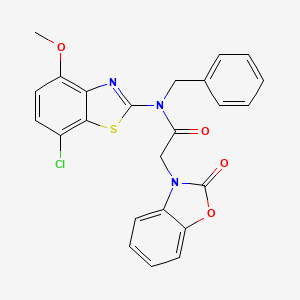 molecular formula C24H18ClN3O4S B14135365 N-benzyl-N-(7-chloro-4-methoxybenzo[d]thiazol-2-yl)-2-(2-oxobenzo[d]oxazol-3(2H)-yl)acetamide CAS No. 1172268-89-1