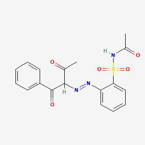 molecular formula C18H17N3O5S B14135388 N-{2-[(E)-(1,3-Dioxo-1-phenylbutan-2-yl)diazenyl]benzene-1-sulfonyl}acetamide CAS No. 89010-64-0