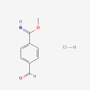 molecular formula C9H10ClNO2 B14135444 Methyl 4-formylbenzimidate hydrochloride CAS No. 66739-90-0