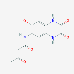 molecular formula C13H13N3O5 B14135585 N-(7-methoxy-2,3-dioxo-1,2,3,4-tetrahydroquinoxalin-6-yl)-3-oxobutanamide CAS No. 74546-14-8