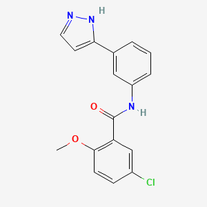 molecular formula C17H14ClN3O2 B14135592 N-(3-(1H-pyrazol-3-yl)phenyl)-5-chloro-2-methoxybenzamide CAS No. 1210344-84-5