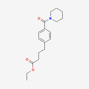 molecular formula C18H25NO3 B14135659 Ethyl 4-(4-(piperidine-1-carbonyl)phenyl)butanoate 