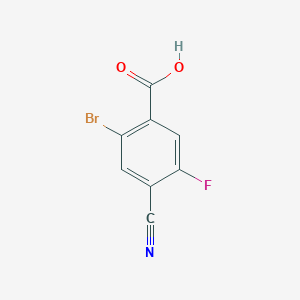 molecular formula C8H3BrFNO2 B1413575 2-Bromo-4-cyano-5-fluorobenzoic acid CAS No. 1805103-92-7