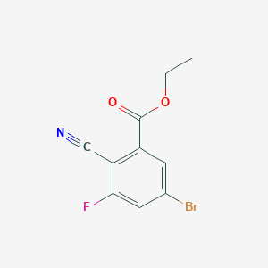 molecular formula C10H7BrFNO2 B1413576 Ethyl 5-bromo-2-cyano-3-fluorobenzoate CAS No. 1807215-09-3