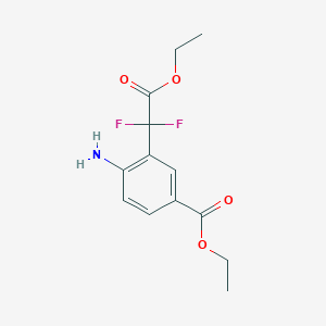 molecular formula C13H15F2NO4 B14135797 Ethyl 4-amino-3-(2-ethoxy-1,1-difluoro-2-oxoethyl)benzoate 