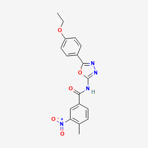 molecular formula C18H16N4O5 B14135842 N-(5-(4-ethoxyphenyl)-1,3,4-oxadiazol-2-yl)-4-methyl-3-nitrobenzamide CAS No. 1172860-03-5