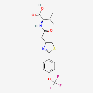 molecular formula C17H17F3N2O4S B14135864 N-({2-[4-(trifluoromethoxy)phenyl]-1,3-thiazol-4-yl}acetyl)-L-valine CAS No. 1212123-40-4