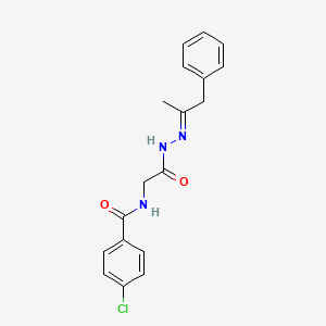 molecular formula C18H18ClN3O2 B14135909 4-Chloro-N-[1-methyl-2-phenyl-eth-(E)-ylidene-hydrazinocarbonylmethyl]-benzamide 
