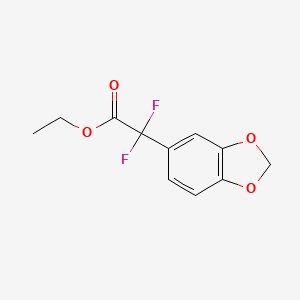 molecular formula C11H10F2O4 B14135958 Ethyl 2-(1,3-benzodioxol-5-yl)-2,2-difluoroacetate CAS No. 1027514-05-1