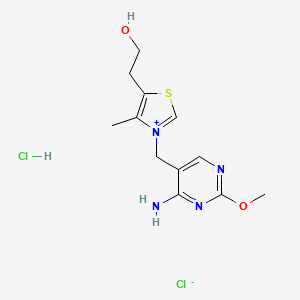 molecular formula C12H18Cl2N4O2S B14135989 2-[3-[(4-Amino-2-methoxypyrimidin-5-yl)methyl]-4-methyl-1,3-thiazol-3-ium-5-yl]ethanol;chloride;hydrochloride CAS No. 6964-56-3