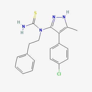 molecular formula C19H19ClN4S B14136006 N-[4-(4-Chlorophenyl)-5-methyl-1H-pyrazol-3-yl]-N-(2-phenylethyl)thiourea CAS No. 606102-06-1