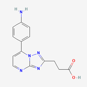 molecular formula C14H13N5O2 B14136079 3-[7-(4-Aminophenyl)[1,2,4]triazolo[1,5-a]pyrimidin-2-yl]propanoic acid CAS No. 1119499-75-0