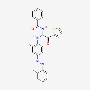molecular formula C27H24N4O2S B14136193 N-[1-({2-methyl-4-[(E)-(2-methylphenyl)diazenyl]phenyl}amino)-2-oxo-2-(thiophen-2-yl)ethyl]benzamide CAS No. 893694-22-9