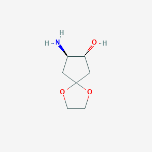 molecular formula C7H13NO3 B14136256 trans-8-Amino-1,4-dioxaspiro[4.4]nonan-7-ol CAS No. 170708-38-0