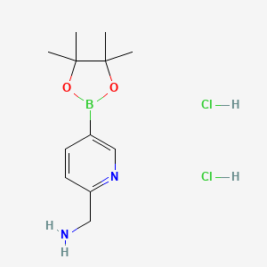 molecular formula C12H20BClN2O2 B1413629 (5-(4,4,5,5-Tetramethyl-1,3,2-dioxaborolan-2-yl)pyridin-2-yl)methanamine dihydrochloride CAS No. 1374451-84-9