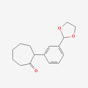 molecular formula C16H20O3 B14136462 OE+/--(3-(1,3-Dioxolan-2-yl)phenyl)cycloheptanone 