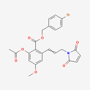 (E)-4-bromobenzyl 2-acetoxy-6-(3-(2,5-dioxo-2,5-dihydro-1H-pyrrol-1-yl)prop-1-en-1-yl)-4-methoxybenzoate
