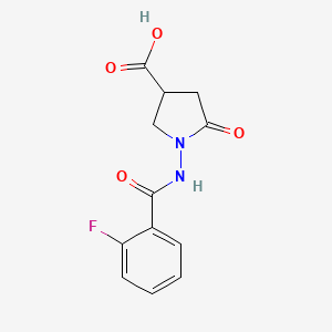 1-[(2-Fluorobenzoyl)amino]-5-oxopyrrolidine-3-carboxylic acid