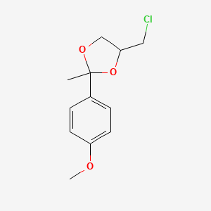 molecular formula C12H15ClO3 B14137045 4-(Chloromethyl)-2-(4-methoxyphenyl)-2-methyl-1,3-dioxolane CAS No. 3418-19-7