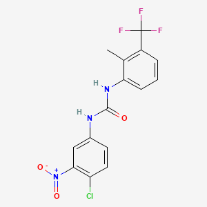 molecular formula C15H11ClF3N3O3 B1413719 N-(4-Chloro-3-nitrophenyl)-N'-[2-methyl-3-(trifluoromethyl)phenyl]urea CAS No. 2197063-04-8