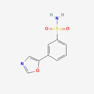 molecular formula C9H8N2O3S B1413729 3-Oxazol-5-yl-benzenesulfonamide CAS No. 2167530-18-7