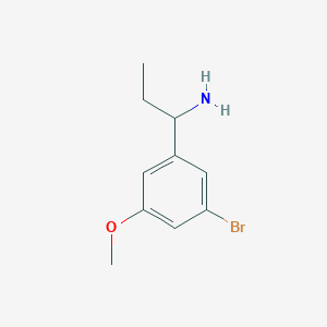 molecular formula C10H14BrNO B1413730 1-(3-Bromo-5-methoxyphenyl)propan-1-amine CAS No. 1391333-35-9