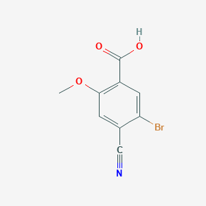 molecular formula C9H6BrNO3 B1413783 5-Bromo-4-cyano-2-methoxybenzoic acid CAS No. 1806852-04-9