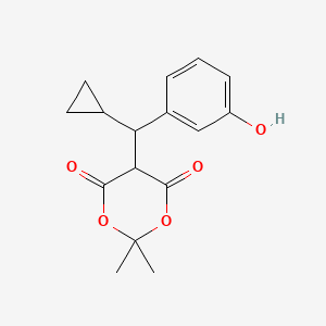 molecular formula C16H18O5 B14137977 5-(Cyclopropyl(3-hydroxyphenyl)methyl)-2,2-dimethyl-1,3-dioxane-4,6-dione 
