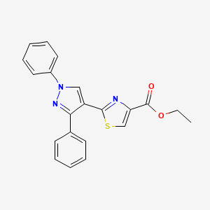 molecular formula C21H17N3O2S B14138043 Ethyl 2-(1,3-diphenyl-1H-pyrazol-4-yl)-1,3-thiazole-4-carboxylate CAS No. 137576-93-3