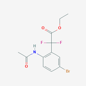 molecular formula C12H12BrF2NO3 B14138048 Ethyl 2-(2-acetamido-5-bromophenyl)-2,2-difluoroacetate 