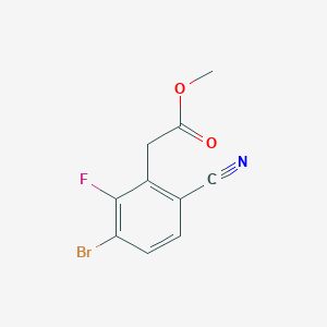 molecular formula C10H7BrFNO2 B1413812 Methyl 3-bromo-6-cyano-2-fluorophenylacetate CAS No. 1805485-52-2