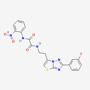 molecular formula C20H15FN6O4S B14138128 N1-(2-(2-(3-fluorophenyl)thiazolo[3,2-b][1,2,4]triazol-6-yl)ethyl)-N2-(2-nitrophenyl)oxalamide CAS No. 1209726-04-4