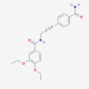 molecular formula C21H22N2O4 B14138184 N-(3-(4-carbamoylphenyl)prop-2-yn-1-yl)-3,4-diethoxybenzamide 