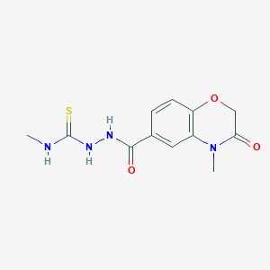 molecular formula C12H14N4O3S B14138230 N-methyl-2-[(4-methyl-3-oxo-3,4-dihydro-2H-1,4-benzoxazin-6-yl)carbonyl]hydrazinecarbothioamide CAS No. 1033202-30-0