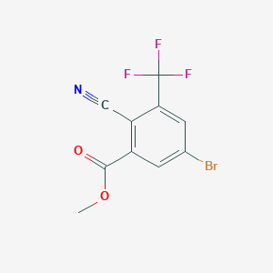 molecular formula C10H5BrF3NO2 B1413832 Methyl 5-bromo-2-cyano-3-(trifluoromethyl)benzoate CAS No. 1804406-50-5