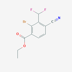 molecular formula C11H8BrF2NO2 B1413833 Ethyl 2-bromo-4-cyano-3-(difluoromethyl)benzoate CAS No. 1804385-60-1