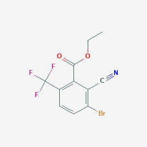 molecular formula C11H7BrF3NO2 B1413838 Ethyl 3-bromo-2-cyano-6-(trifluoromethyl)benzoate CAS No. 1805023-21-5