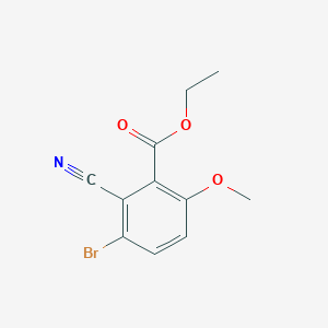 molecular formula C11H10BrNO3 B1413843 Ethyl 3-bromo-2-cyano-6-methoxybenzoate CAS No. 1807027-29-7