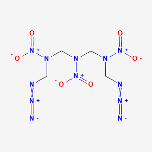 molecular formula C4H8N12O6 B14138436 Methanediamine, N-(azidomethyl)-N'-(((azidomethyl)nitroamino)methyl)-N,N'-dinitro- CAS No. 62209-57-8