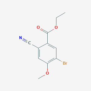 molecular formula C11H10BrNO3 B1413844 Ethyl 5-bromo-2-cyano-4-methoxybenzoate CAS No. 1805414-07-6