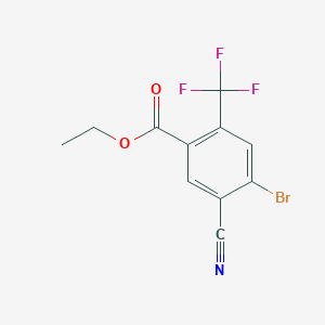 molecular formula C11H7BrF3NO2 B1413848 Ethyl 4-bromo-5-cyano-2-(trifluoromethyl)benzoate CAS No. 1805594-83-5