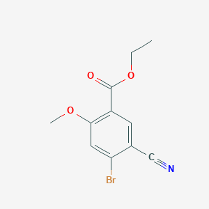 molecular formula C11H10BrNO3 B1413852 Ethyl 4-bromo-5-cyano-2-methoxybenzoate CAS No. 1805101-77-2
