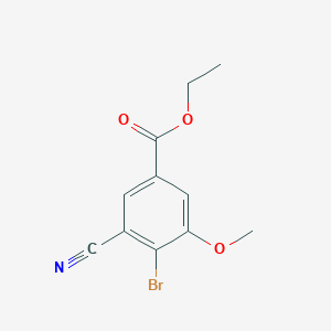 molecular formula C11H10BrNO3 B1413853 Ethyl 4-bromo-3-cyano-5-methoxybenzoate CAS No. 1805490-84-9
