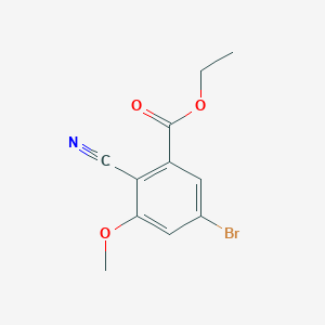 molecular formula C11H10BrNO3 B1413854 Ethyl 5-bromo-2-cyano-3-methoxybenzoate CAS No. 1806852-37-8